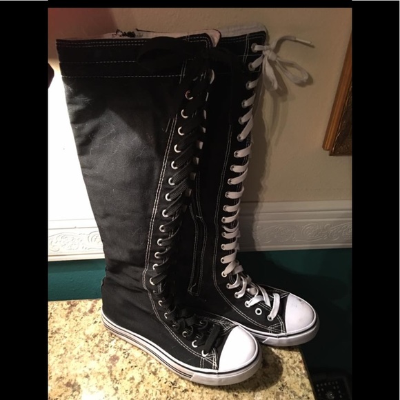 knee high tennis shoe boots